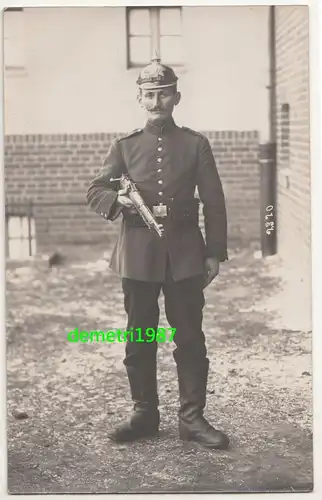 Foto Ak Soldat Pickelhaube Karabiner Landsturm IR 101 Kriegsjahr 1917 WWI (A2034