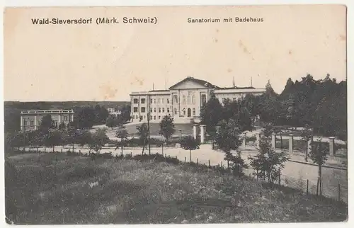 Ak Waldsieversdorf Märk. Schweiz Sanatorium mit Badehaus um 1910 !(A2015
