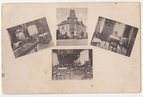 Litho Ak Mehrbild Wettinschlößchen Arnsdorf Restaurant Cafe 1925 Bahnpost (A2009