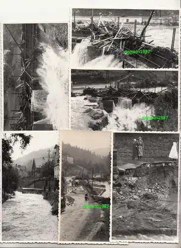 9 x Foto Hochwasser Sächsische Schweiz um 1950/60 ! (F1943
