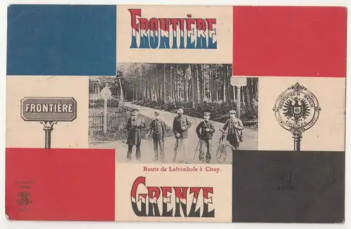 Kolorierte Litho Ak Frontiere / Grenze Route de Lafrimbole á Cirey France (A1990