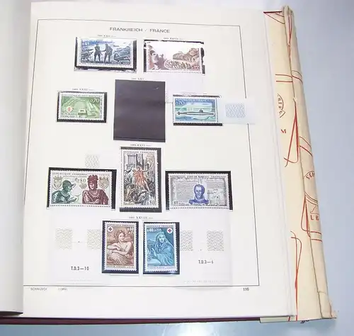 Schaubek Briefmarken Album Frankreich 1959 - 1975 Unesco postfrisch !