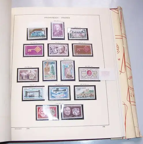 Schaubek Briefmarken Album Frankreich 1959 - 1975 Unesco postfrisch !