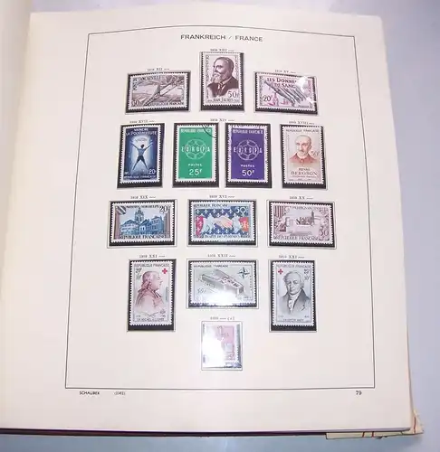 Schaubek Briefmarken Album Frankreich 1959 - 1975 Unesco postfrisch !