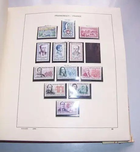 Schaubek Briefmarken Album Frankreich 1959 - 1975 Unesco postfrisch !