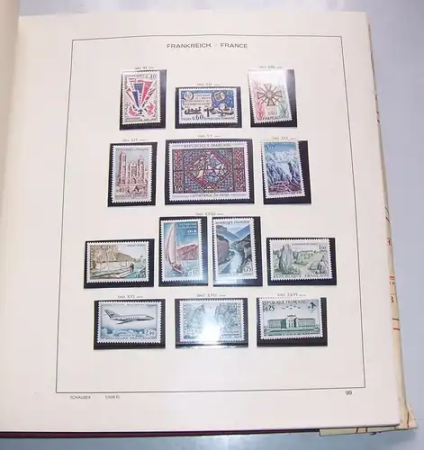 Schaubek Briefmarken Album Frankreich 1959 - 1975 Unesco postfrisch !