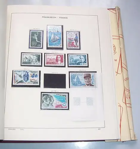 Schaubek Briefmarken Album Frankreich 1959 - 1975 Unesco postfrisch !