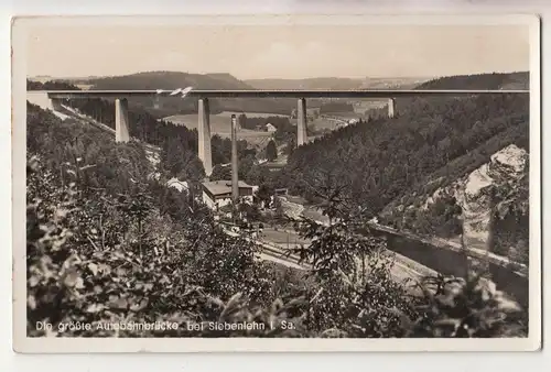 Ak Die größte Autobahnbrücke bei Siebenlehn i. Sa. um 1930 ! (A1920