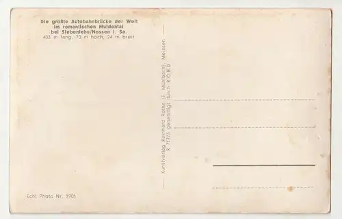 Ak Die größte Autobahnbrücke bei Siebenlehn i. Sa. um 1930 ! (A1920