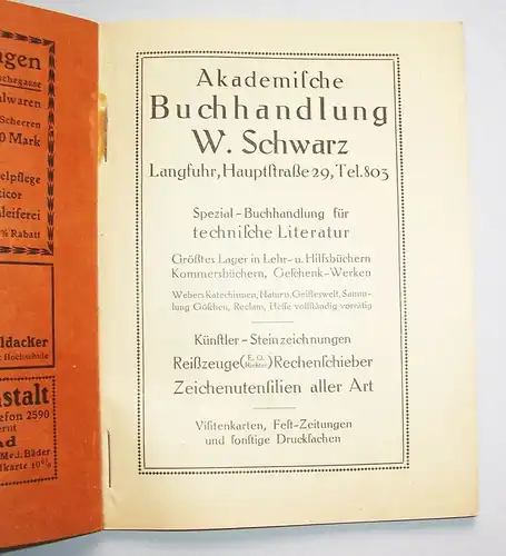 Studentisches Taschenbuch Winter Semester 1911 1912 plus Studentika Lesezeichen