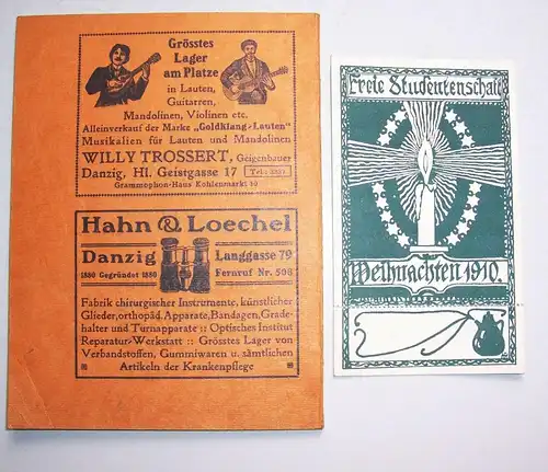 Studentisches Taschenbuch Winter Semester 1911 1912 plus Studentika Lesezeichen