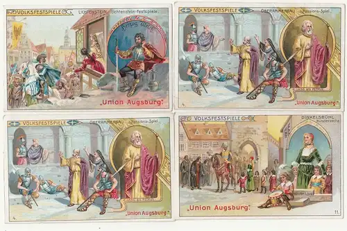 4 x Litho Kaufmannsbild Sammelbild Kavalier Schuhcreme Volksfestspiele 1 4 11 !