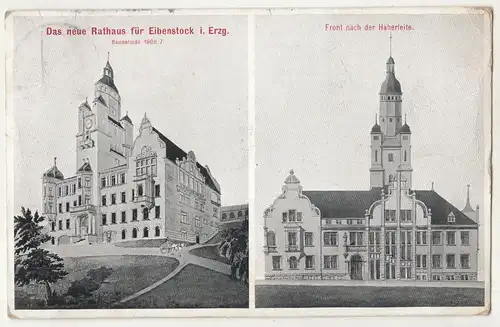 Ak Das neue Rathaus für Eibenstock in Erzgebirge 1907 A1823