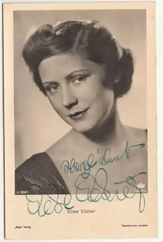 Ross Autogrammkarte Else Elster Signatur um 1940 ! (A1773