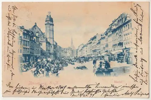 Litho Ak Altenburg S A Markt 1899