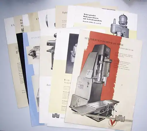 Konvolut Prospekte Werbeblätter DDR Bohrmaschine Maschine Schleifmaschine 1950er