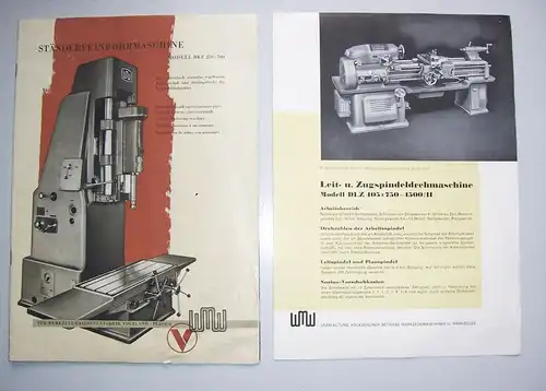 Konvolut Prospekte Werbeblätter DDR Bohrmaschine Maschine Schleifmaschine 1950er