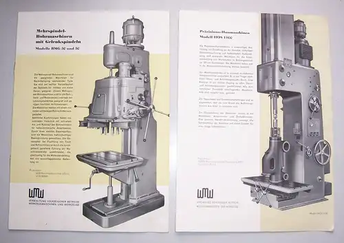 Konvolut Prospekte Werbeblätter DDR Bohrmaschine Maschine Schleifmaschine 1950er