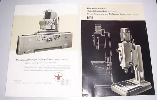 Konvolut Prospekte Werbeblätter DDR Bohrmaschine Maschine Schleifmaschine 1950er