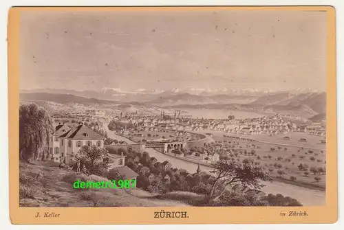Kabinettfoto Zürich J. Keller Schweiz Swiss um 1890 ! (F1806
