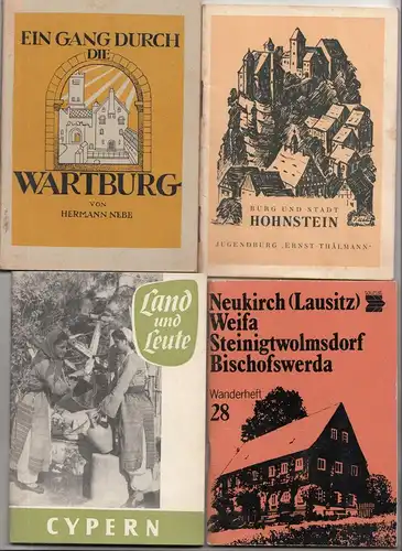 Wanderhefte 7 Stück Sachsen 1940er 1950er Hohnstein Wartburg Steinigwolmsdorf