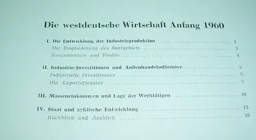 8 x Deutsches Wirtschaftsinstitut Bericht 1959 /60 DDR BRD interessant !