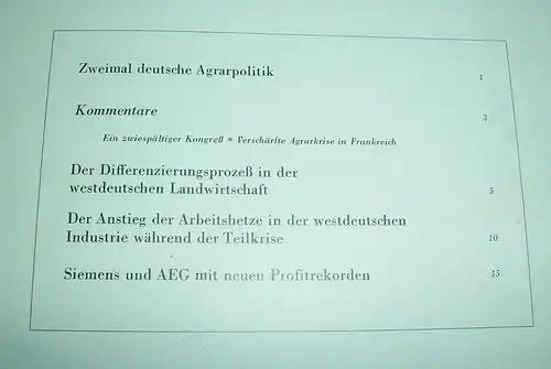 8 x Deutsches Wirtschaftsinstitut Bericht 1959 /60 DDR BRD interessant !