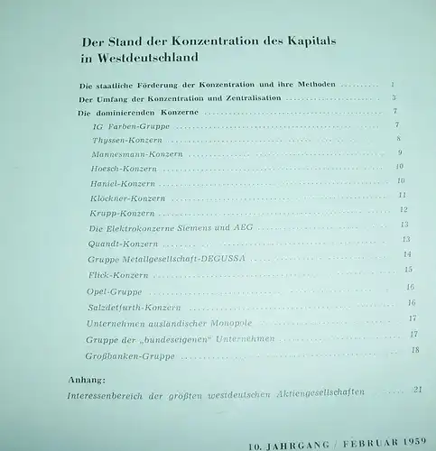 8 x Deutsches Wirtschaftsinstitut Bericht 1959 /60 DDR BRD interessant !