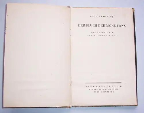 Der Fluch der Monktons Die Geschichte einer Prophezeiung Wilkie Collins 1948 EA