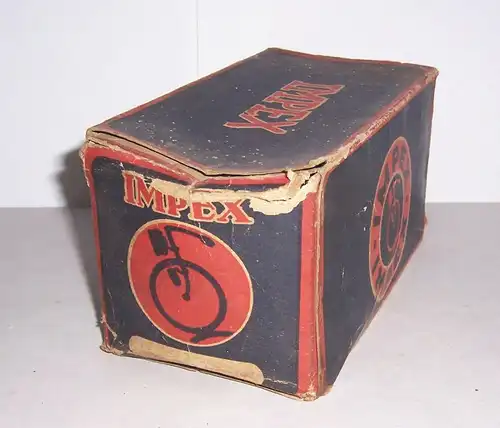 Leerer Originalkarton Impex Fahrrad um 1930 Oldtimer Accessoire 