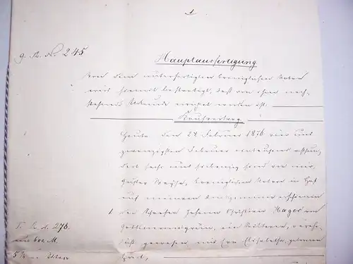 Handschriftlicher Kaufvertrag 1876 Hof Franken Bayern ! (D