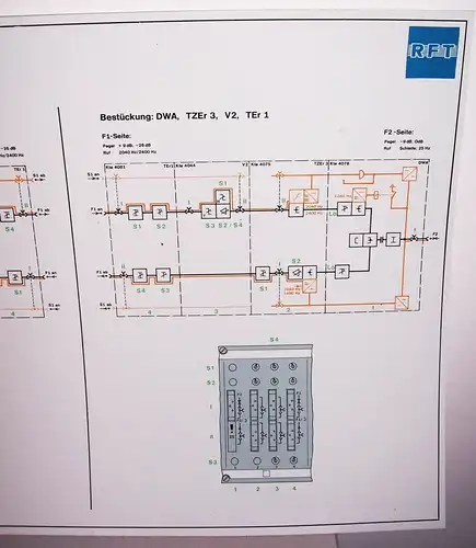 DDR RFT Lehrtafel Dewag Dresden Niederfreqenzetage 1.1 Betriebsartenbeispiele