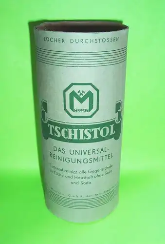 Pappdose Tschistol Reinigungsmittel Puder um 1940 unbenutzt Reklame Deko !