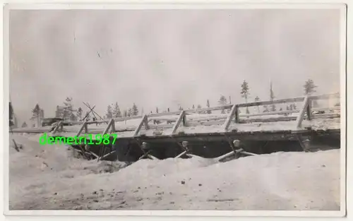 Foto Ak vereister Fluss bei -45 ° Grad Kälte 1942 Ostfront IIWW !
