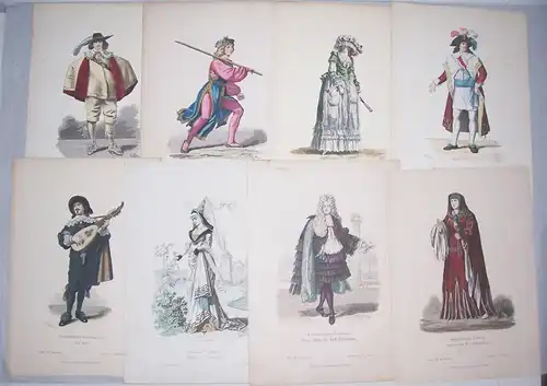 13 Blätter für Kostümkunde Franz Lipperheide Berlin um 1900 Kostüme costumes