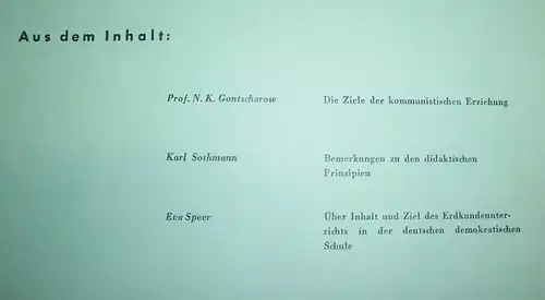 6 x Pädagogik Beiträge zur Erziehungswissenschaft 1951 DDR Broschüren Magazine !