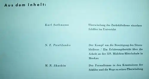 6 x Pädagogik Beiträge zur Erziehungswissenschaft 1951 DDR Broschüren Magazine !