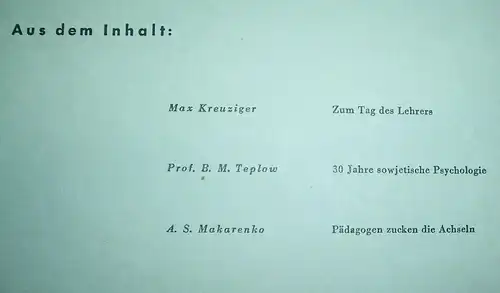 6 x Pädagogik Beiträge zur Erziehungswissenschaft 1951 DDR Broschüren Magazine !