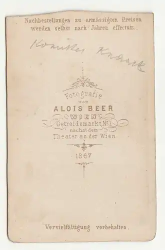 CdV Foto Komiker Schauspieler Wilhelm Knaack um 1870 Beer Wien ! (F1701