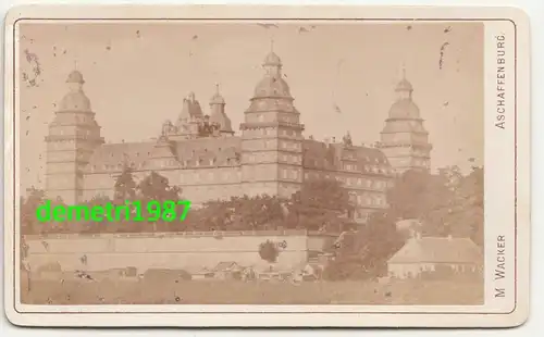 CdV Foto Aschaffenburg Schloss Johannisburg um 1880 Wacker ! (F1660