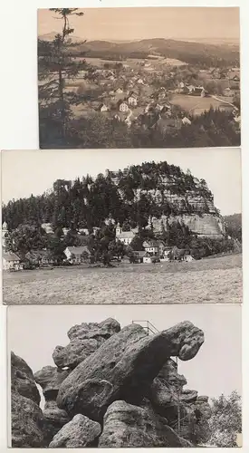 Konvolut Fotos Zittauer Gebirge Lausche Waltersdorf Oybin Felsen um 1930 !