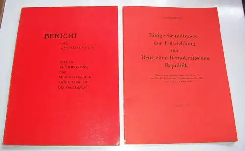 Broschüren Bericht Zentralkomitee u Grundfragen DDR 1962 parteiinternes Material