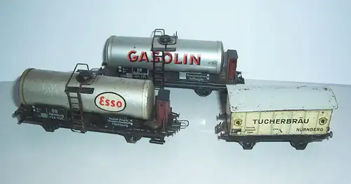 Trix H0 Güterwagen Waggons 3 Gütenwagen Tucherbräu Gasolin Esso