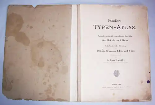 Schneiders Typen Atlas Tiere Völkerkunde Botanik 1881 Dresden