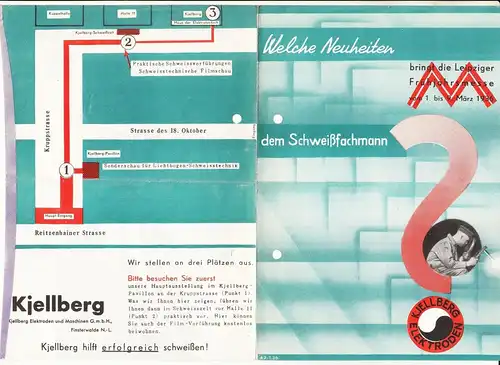 Prospekt Neuheiten Leipziger Messe 1936 Kjellberg Finserwalde Schweißer Bedarf !