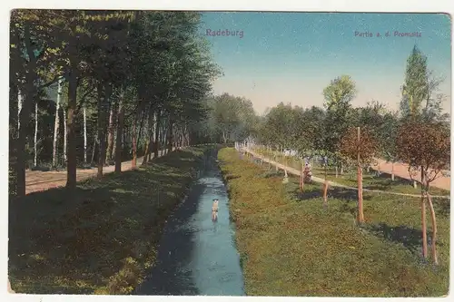 Ak Radeburg Partie an der Promnitz Kind im Fluss um 1915 !