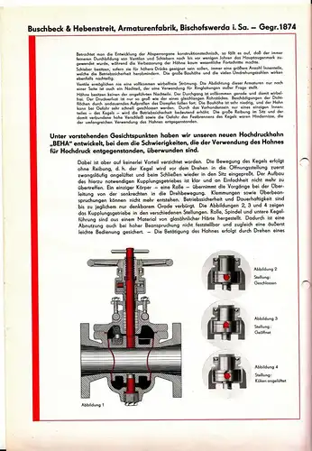 Prospekt Buschbeck & Hebenstreit Armaturenfabrik Bischofswerda um 1930