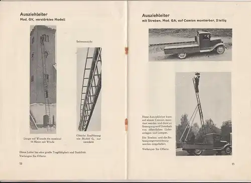 Leitern Reklame Heft Tubesca Stahlleiter Metallwerke A.G. Dornach um 1930 