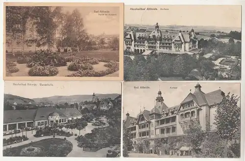 4 x Ak Bad Altheide Kurhaus Kurpark Wandelhalle 1918