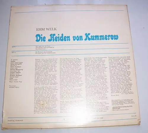 DDR Vinyl Platte Ehm Welk Die Heiden von Kummerow Litera 1978 !